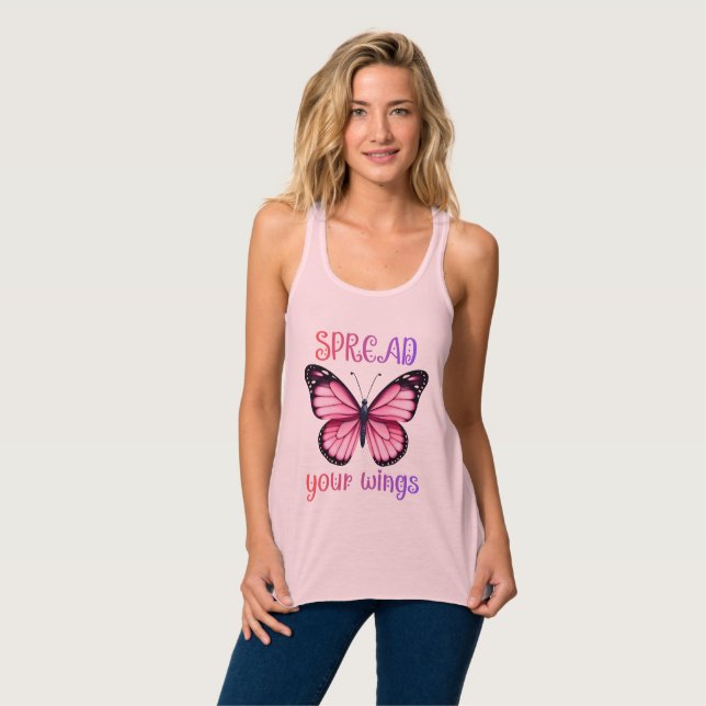 Spread Your Wings – Inspirational Butterfly  Linne Med Racerback (Hel framsida)