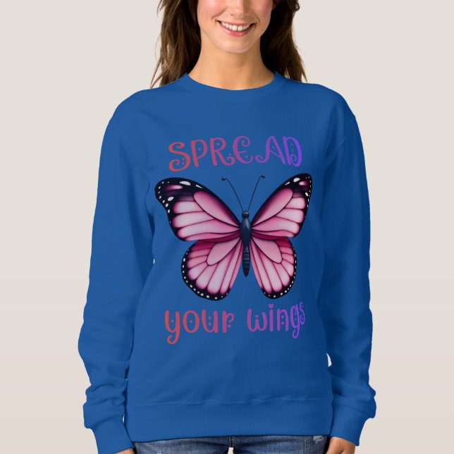 Spread Your Wings – Inspirational Butterfly  T Shirt (Framsida)