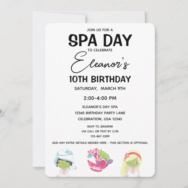 Spreadag, inbjudan till Birthday Girl Party (Framsida)