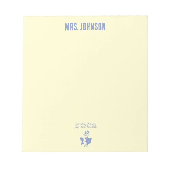 Spreading Literary Joy & Wisdom Educator Design Anteckningsblock (Framsida)