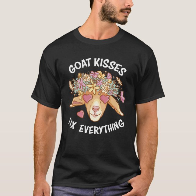 Spreading Love and Laughter Our Goat Kisses Fix Ev T Shirt (Framsida)