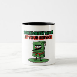 Spreadsheet ninja at your service! Funny Quote Två-Tonad Mugg