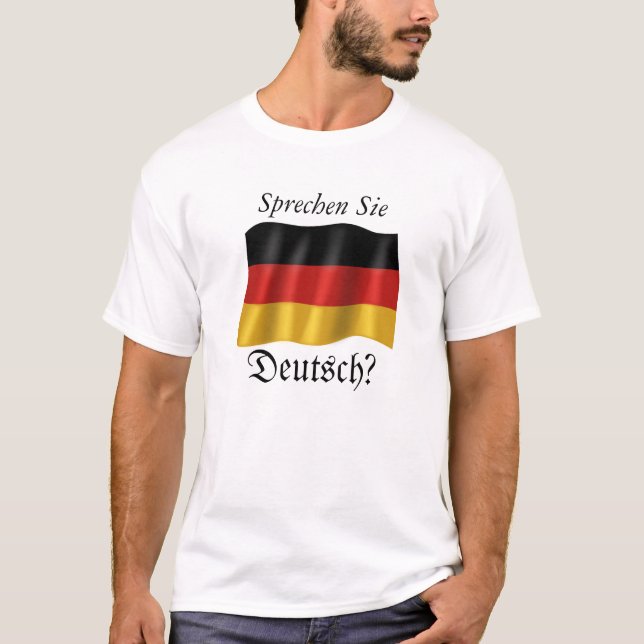 "Sprechen Sie Deutsch" grundläggande T-tröja T-shirt (Framsida)