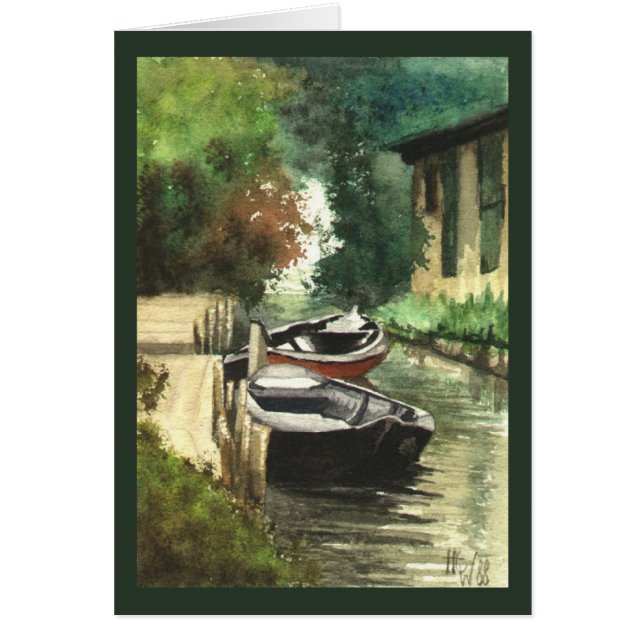 Spreewald stakbåtar hälsningskort (Framsidan)