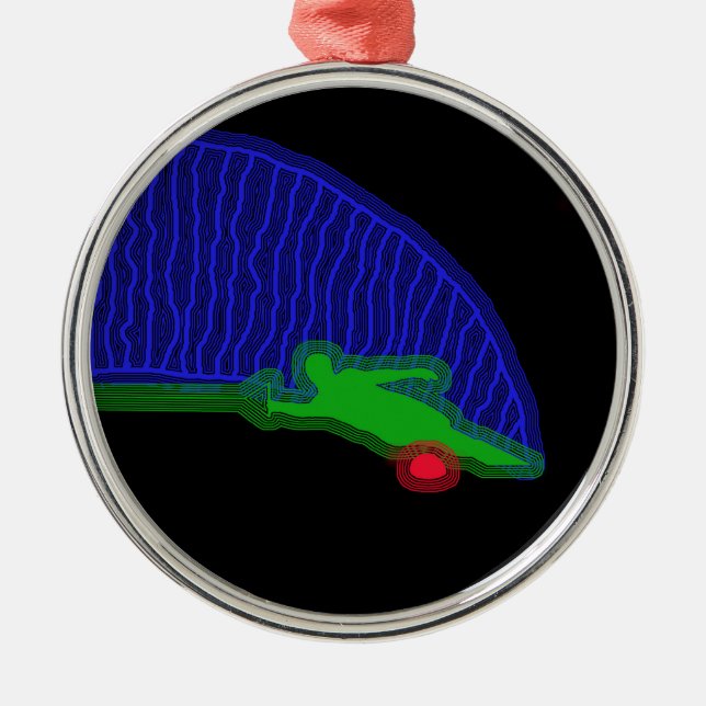 Sprej för neon för SlalomvattenSkier Julgransprydnad Metall (Framsidan)