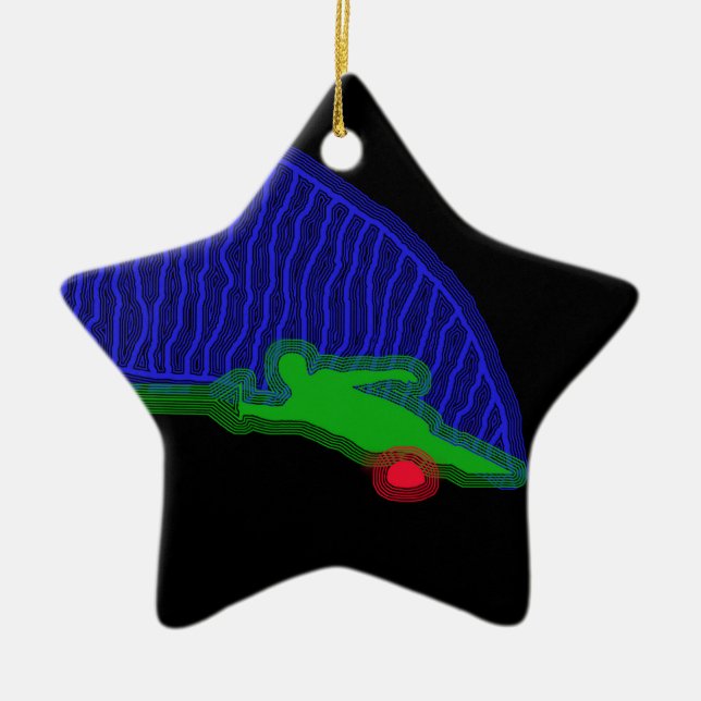 Sprej för SlalomvattenSkier Julgransprydnad Keramik (Framsidan)