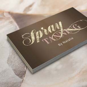 Sprej som garvar den guld- typografisalongSpan Visitkort