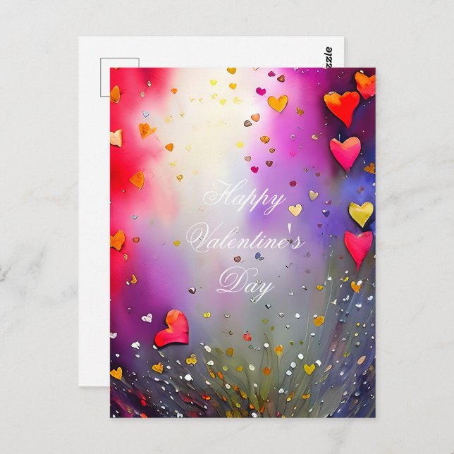 Spreja från hjärtvalentin vykort (Fram/baksida)