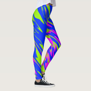 Sprejfärg, Rosa, blå Leggings