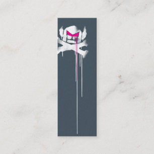 Sprejsvensken dryper - grå färg med rosa ögonbr mini visitkort