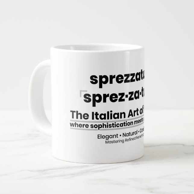 SPREZZATURA: DEN ITALIENSKA MODETS KONST JUMBO MUGG (Framsida vänster)