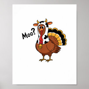 Spri-prestanda för Thanksgiving med turkiska Moo C Poster