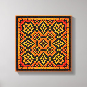 Sprickad Aztec-orange, ursprunglig svart platta Canvastryck