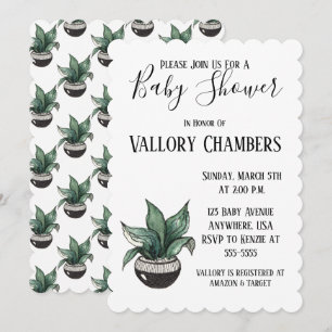 Sprickad cactus Baby Shower-inbjudan Inbjudningar