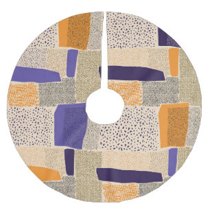 Sprickad geometrisk Linjer: Abstrakt Art Julgransmatta Borstad Polyester