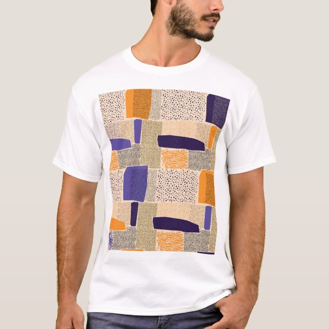 Sprickad geometrisk Linjer: Abstrakt Art T Shirt (Framsida)