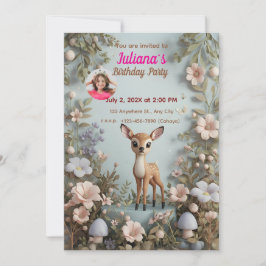 Sprickad Hjort Woodland Birthday-inbjudan - Inbjudningar