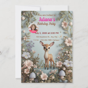 Sprickad Hjort Woodland Birthday-inbjudan - Inbjudningar