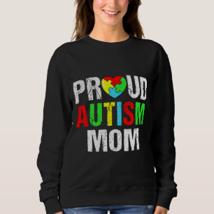 Sprickad stolt Autism Mamma Heart-familjmatchning T Shirt