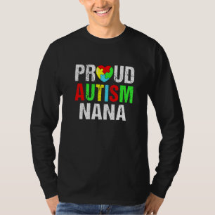 Sprickad stolt Autism Nana Heart-familjmatchning T Shirt