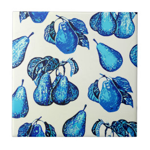 Sprickad utskrift i Indigo Blue och White Kakelplatta