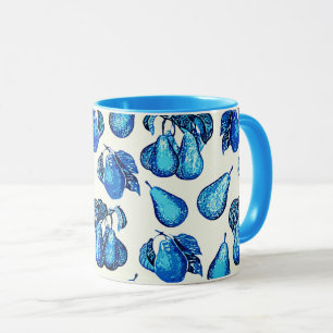Sprickad utskrift i Indigo Blue och White Mugg
