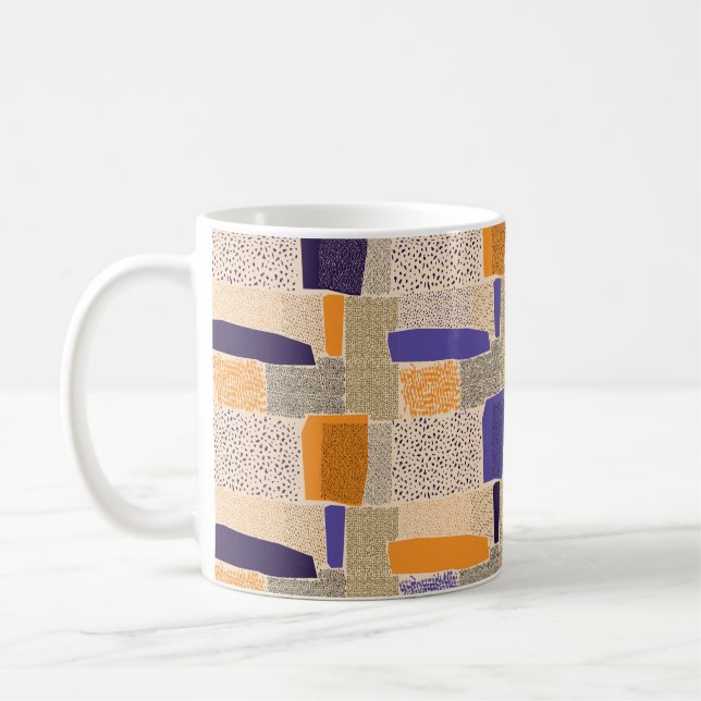 Sprickade geometriska linjeformer. Abstrakt Backgr Kaffemugg (Vänster)