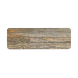 Sprickade lätta plankor av rostfritt trä returadress etikett