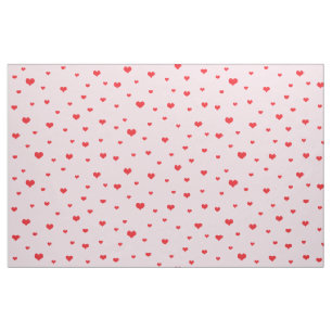 Sprickade röda Hearts på Ljusa rosa Färg Tyg