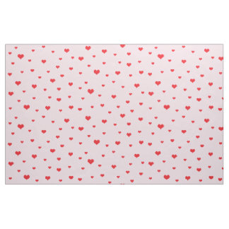 Sprickade röda Hearts på Ljusa rosa Färg Tyg