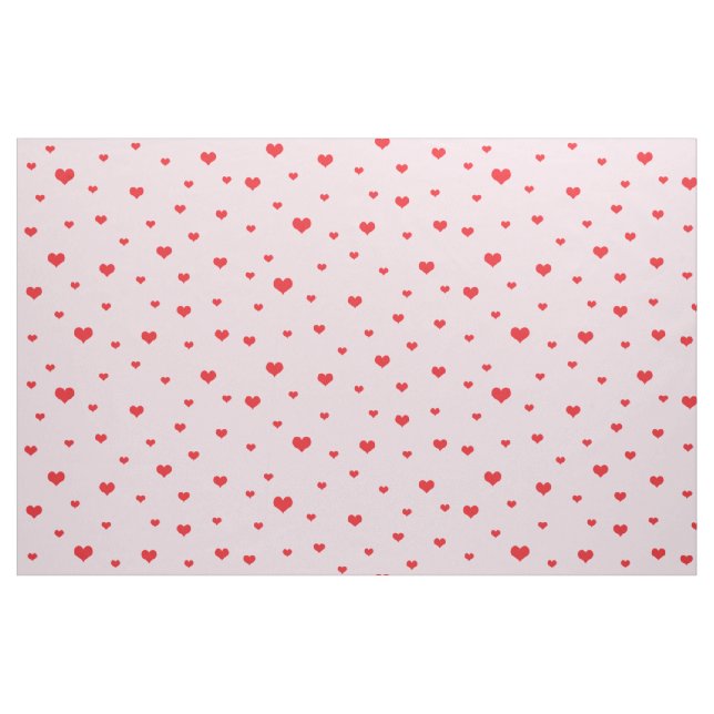 Sprickade röda Hearts på Ljusa rosa Färg Tyg (Yard)