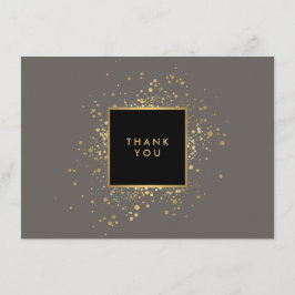 Sprickat Faux Guld Confetti Grått - tackkort Tack Kort