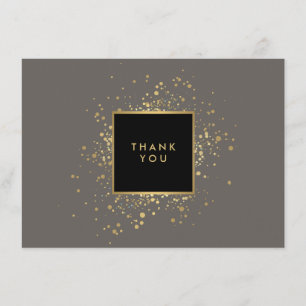 Sprickat Faux Guld Confetti Grått - tackkort Tack Kort