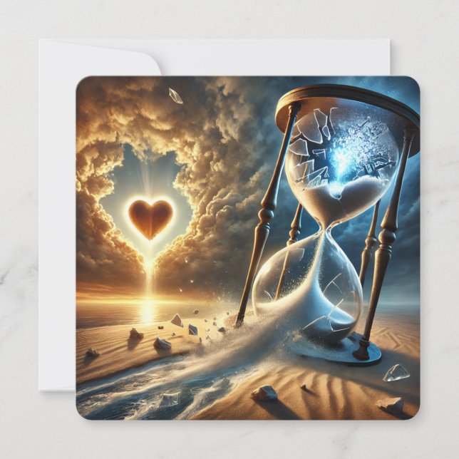 Sprickat timglas: Ett budskap om tro Julkort (Framsida)