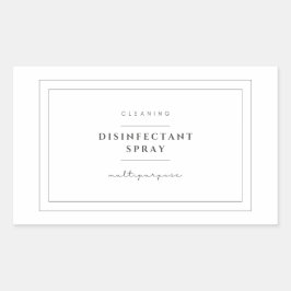 Spricketiketter för desinfektionsmedel rektangulärt klistermärke