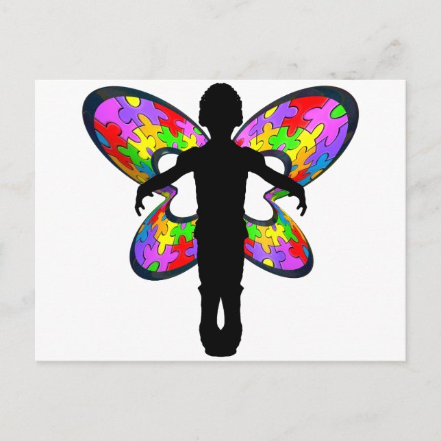 Sprickor för Autistic Butterfly Vykort (Framsida)