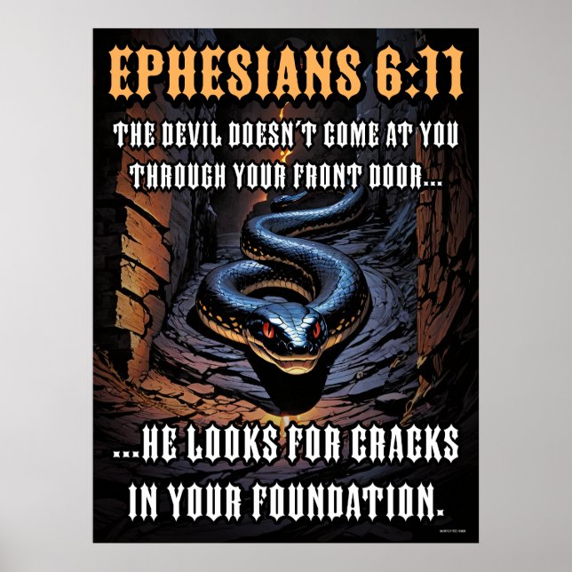 Sprickor i din grund Efesierbrevet 6:11 Poster (Framsidan)