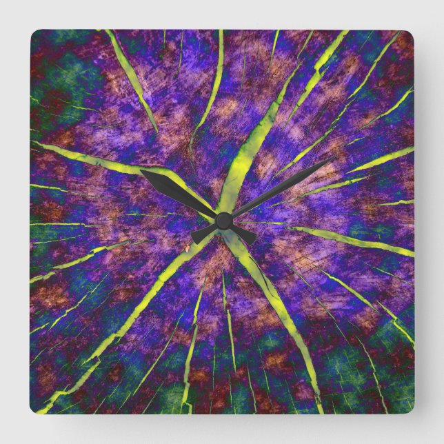 Sprickor i tid fyrkantig klocka (Framsida)