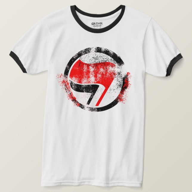 Sprid antifascistisk Flagga T Shirt (Design framsida)