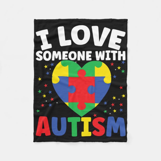 Sprid Autismmedvetenhet Och Visa Stöd Autism medve Fleecefilt (Framsidan)