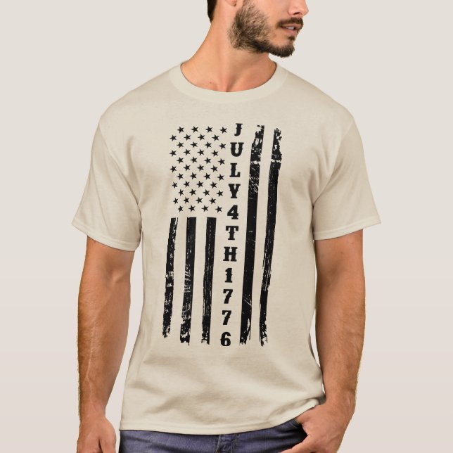 Sprid den 4 juli 1776 Flagga T Shirt (Framsida)