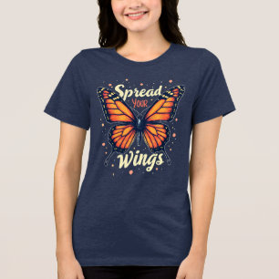 Sprid din Vingar Motiverande fjäril T Shirt