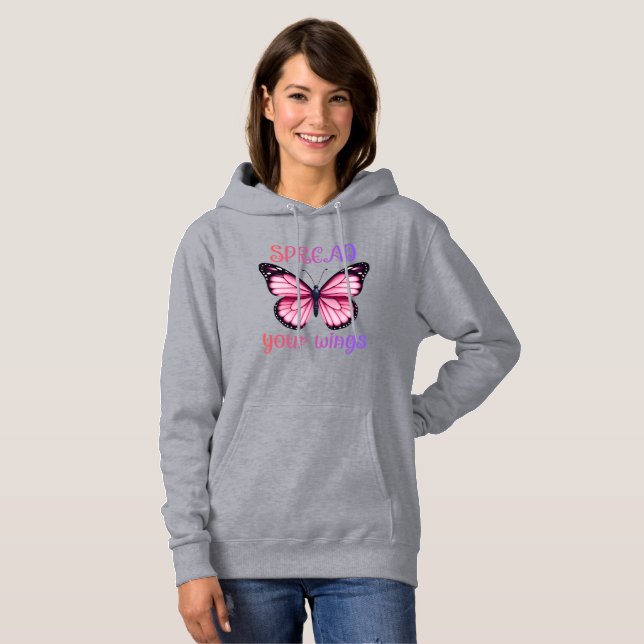 Sprid dina vingar – Inspirerande fjäril  T Shirt (Hel framsida)
