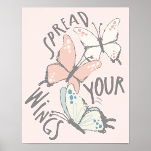 Sprid ditt inspirerande meddelande om Vingar-knapp Poster