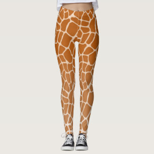 Sprid Giraffe Päls Realisic Vild Animalisk utskrif Leggings