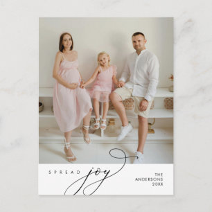 Sprid glädje, familjefoto, julhälsning vykort