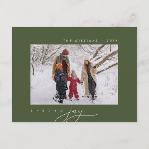 Sprid glädje, God Jul hälsning, Familjefoto Vykort