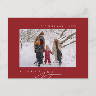 Sprid glädje, God Jul hälsning, Familjefoto Vykort