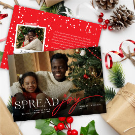 Sprid Glädje Klassisk Skript Typografi Modern Foto Julkort