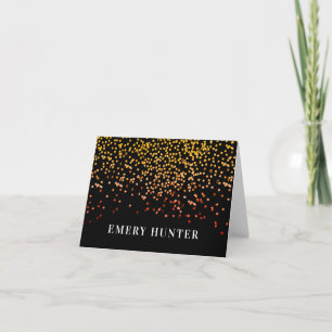 Sprid Glitter Guld och Orange Anteckningskort